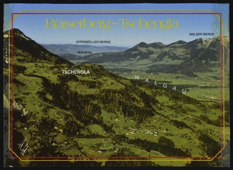 Bürserberg-Tschengla : Appenzeller Berge : Rheintal : Walser Berge ... : [Bürserberg bei Bludenz mit Tschengla gegen Walgau und Hochgerach Vorarlberg, Österreich ...]