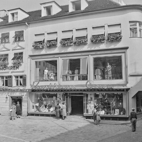 Bregenz, Kaufhaus Gewa, Gasthaus Mohren und Bäckerei Glatthaar