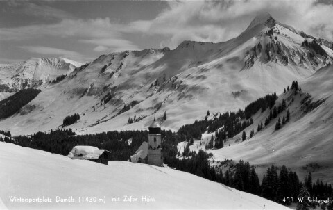 Wintersportplatz Damüls (1430 m) mit Zafer-Horn