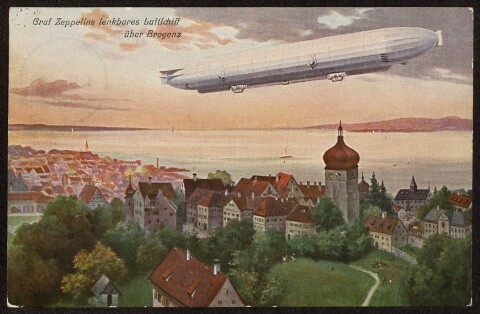 Graf Zeppelins lenkbares Luftschiff über Bregenz