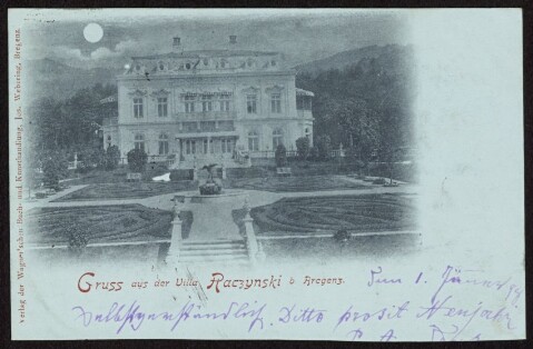 Gruss aus der Villa Raczynski b. Bregenz : [Correspondenz-Karte ...]