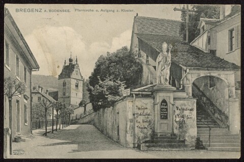 Bregenz a. Bodensee : Pfarrkirche u. Aufgang z. Kloster : [Postkarte ...]