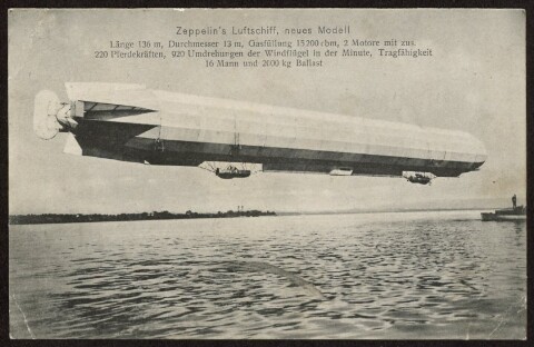 Zeppelin's Luftschiff, neues Modell : Länge : Durchmesser : Gasfüllung ...