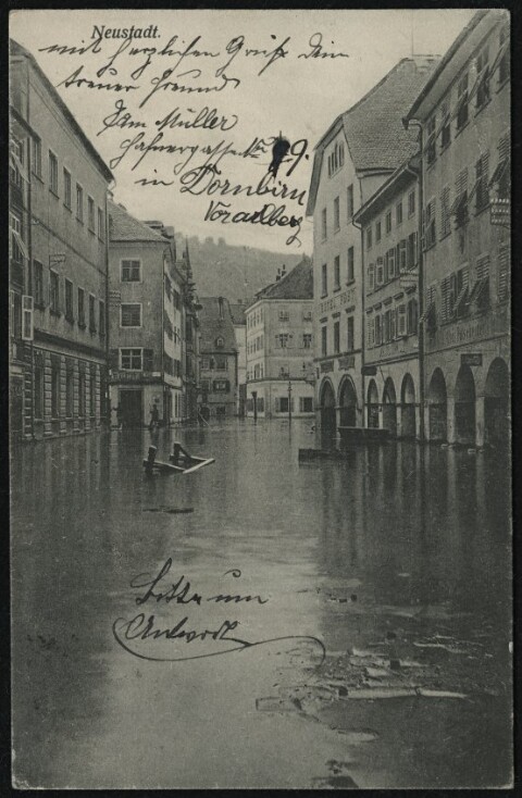 [Feldkirch] Neustadt : [Die Hochwasserkatastrophe in Feldkirch (Vorarlberg) am 15. und 16. Juni 1910 ...]